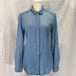 SOLD! Jane and Delancey~chambray, long sleeve, blouse